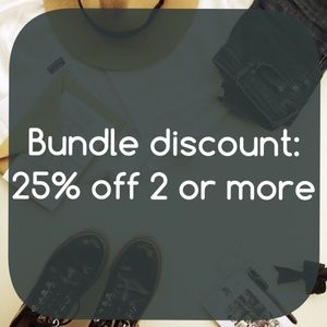 25% Bundle discount: 25% off 2+ ☺️